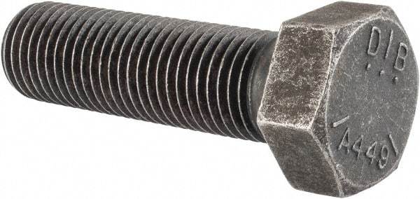 Value Collection - 1-3/4 - 5 UNC, 6" Length Under Head Hex Head Cap Screw - Partially Threaded, Grade 5 Steel, Uncoated, 2-5/8" Hex - Eagle Tool & Supply