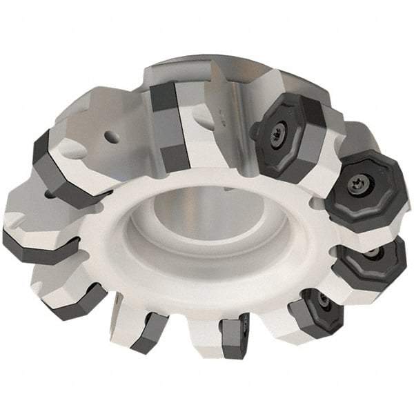 Iscar - 6.49" Cut Diam, 2" Arbor Hole, 0.217" Max Depth of Cut, 45° Indexable Chamfer & Angle Face Mill - 10 Inserts, ONH.. Insert, Right Hand Cut, 10 Flutes, Series 16Mill - Eagle Tool & Supply