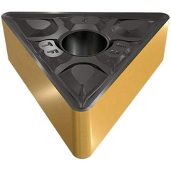 Iscar - TNMG331 TF Grade IC8250 Carbide Turning Insert - TiCN/Al2O3/TiN Finish, 60° Triangle, 3/8" Inscr Circle, 3/16" Thick, 1/64" Corner Radius - Eagle Tool & Supply