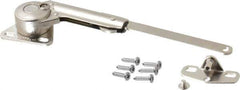 Sugatsune - 8-1/2" OAL x 7/8" Wide, 60 Lb/Inch Capacity, Adjustable Soft Down Stay - Left Side, 5mm Mounting Hole Diam, 100° Max Opening, Nickel Plated Steel & Zinc Alloy - Eagle Tool & Supply