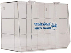 PRO-SAFE - 12 Pair Cabinet with Individual Compartments, Acrylic Safety Goggles Dispenser - 17 Inch Wide x 11-7/8 Inch High x 7-5/8 Inch Deep, Table and Wall Mount - Eagle Tool & Supply