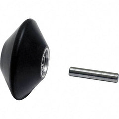 Dynabrade - 2" Diam x 1" Wide Contact Wheel Assembly - 5/8" Arbor Hole, V Shape, 70 Duro Rubber Face - Eagle Tool & Supply