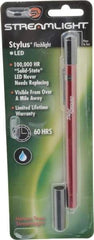 Streamlight - White LED Bulb, Mini Flashlight - Red Aluminum Body, 3 AAAA Alkaline Batteries Included - Eagle Tool & Supply