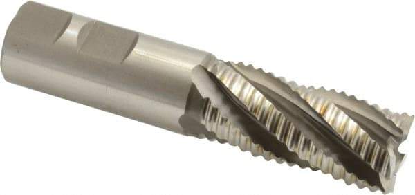 Hertel - 7/8" Diam, Coarse Pitch, 1-7/8" LOC, 5 Flute Cobalt Roughing Square End Mill - Uncoated, 4-1/8" OAL, 7/8" Shank Diam, Single End, 30° Helix - Eagle Tool & Supply