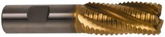 Hertel - 3/4" Diam, Coarse Pitch, 4" LOC, 4 Flute Cobalt Roughing Square End Mill - TiN Finish, 6-1/4" OAL, 3/4" Shank Diam, Single End, 30° Helix - Eagle Tool & Supply