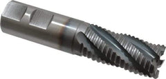 Hertel - 7/8" Diam, Coarse Pitch, 1-7/8" LOC, 5 Flute Cobalt Roughing Square End Mill - TiCN Finish, 4-1/8" OAL, 7/8" Shank Diam, Single End, 30° Helix - Eagle Tool & Supply