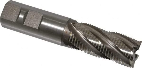 Hertel - 7/8" Diam, Fine Pitch, 1-7/8" LOC, 5 Flute Cobalt Roughing Square End Mill - Uncoated, 4-1/8" OAL, 7/8" Shank Diam, Single End, 30° Helix - Eagle Tool & Supply
