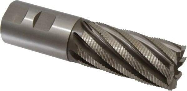 Hertel - 2" Diam, Fine Pitch, 4" LOC, 8 Flute Cobalt Roughing Square End Mill - Uncoated, 7-3/4" OAL, 2" Shank Diam, Single End, 30° Helix - Eagle Tool & Supply