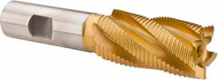 Hertel - 1" Diam, Fine Pitch, 2" LOC, 5 Flute Cobalt Roughing Square End Mill - TiN Finish, 4-1/4" OAL, 3/4" Shank Diam, Single End, 30° Helix - Eagle Tool & Supply