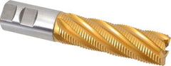 Hertel - 1-1/4" Diam, Fine Pitch, 4" LOC, 6 Flute Cobalt Roughing Square End Mill - TiN Finish, 6-1/2" OAL, 1-1/4" Shank Diam, Single End, 30° Helix - Eagle Tool & Supply