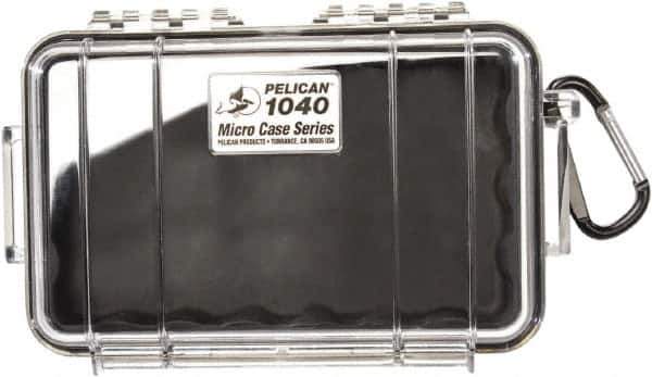 Pelican Products, Inc. - 5-1/16" Wide x 2-1/8" High, Clamshell Hard Case - Clear/Black, Polycarbonate - Eagle Tool & Supply