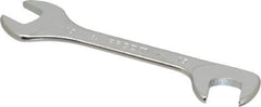 Facom - 15mm Stubby Extra Thin Open End Wrench - 5-33/64" OAL, Double End, Satin Finish, 15° & 75° Head Angle - Eagle Tool & Supply