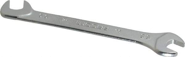 Facom - 5.50mm Stubby Extra Thin Open End Wrench - 2-61/64" OAL, Double End, Satin Finish, 15° & 75° Head Angle - Eagle Tool & Supply