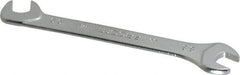 Facom - 5.50mm Stubby Extra Thin Open End Wrench - 2-61/64" OAL, Double End, Satin Finish, 15° & 75° Head Angle - Eagle Tool & Supply