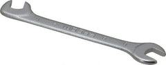 Facom - 6mm Stubby Extra Thin Open End Wrench - 3-9/64" OAL, Double End, Satin Finish, 15° & 75° Head Angle - Eagle Tool & Supply