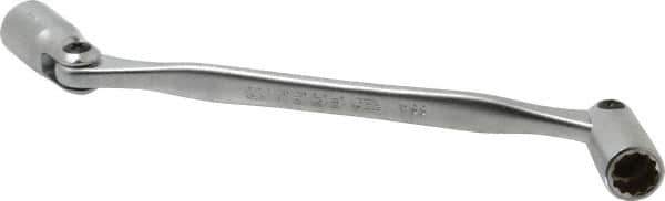 Facom - 10 x 11mm, 12 Point, Satin Chrome Coated, Double Flex-End Socket Wrench - 7-21/32" OAL, 18mm Head Thickness - Eagle Tool & Supply