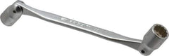 Facom - 14 & 15", 12 Point, Satin Chrome Coated, Double Flex-End Socket Wrench - 9-11/32" OAL, 33mm Head Thickness - Eagle Tool & Supply