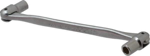 Facom - 6 x 7", 12 Point, Satin Chrome Coated, Double Flex-End Socket Wrench - 7-27/64" OAL, 23mm Head Thickness - Eagle Tool & Supply