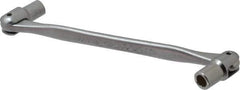 Facom - 6 x 7", 12 Point, Satin Chrome Coated, Double Flex-End Socket Wrench - 7-27/64" OAL, 23mm Head Thickness - Eagle Tool & Supply