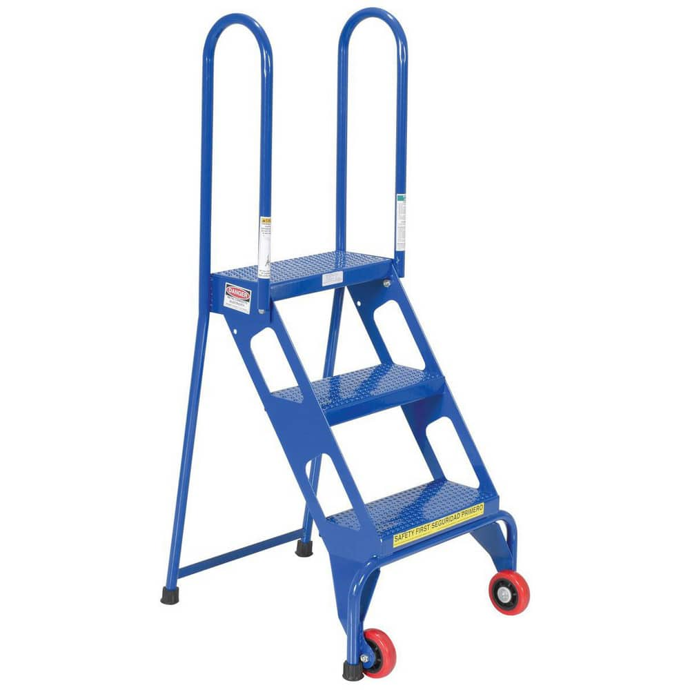 Carbon Steel Rolling Ladder: Type 1A, 3 Step Perforated Tread