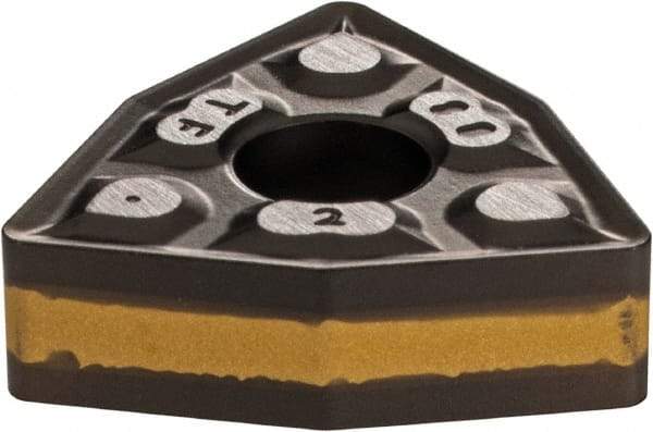 Iscar - WNMG432 TF Grade IC8150 Carbide Turning Insert - TiCN/Al2O3/TiCN/TiN Finish, 80° Trigon, 1/2" Inscr Circle, 3/16" Thick, 1/32" Corner Radius - Eagle Tool & Supply