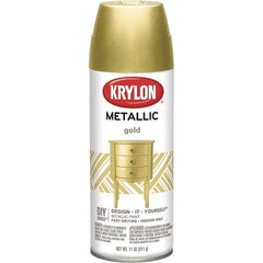 Krylon - Gold, Metallic, Aerosol Spray Paint - 15 to 20 Sq Ft per Can, 12 oz Container - Eagle Tool & Supply