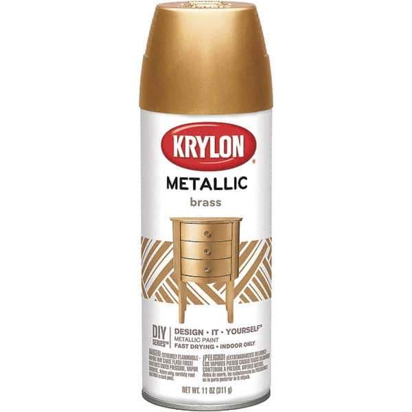 Krylon - Brass (Color), Gloss, Metallic Spray Paint - 12 oz Container - Eagle Tool & Supply