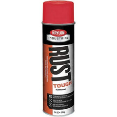 Krylon - Red, 15 oz Net Fill, Fluorescent, Acrylic Enamel Spray Paint - 15 to 20 Sq Ft per Can, 20 oz Container - Eagle Tool & Supply
