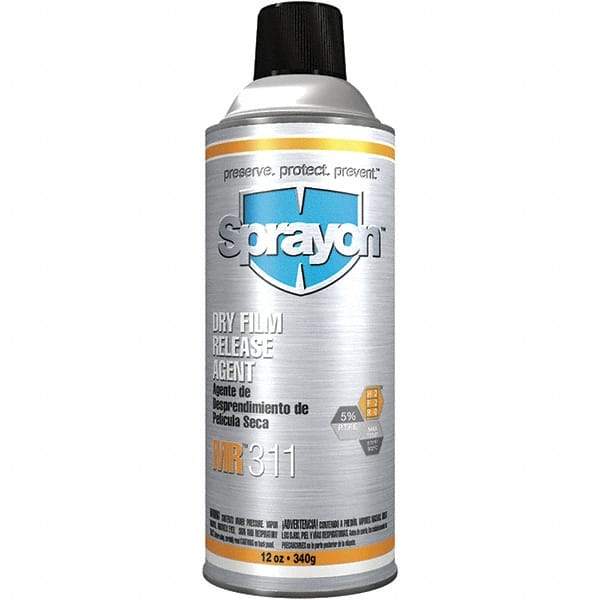 Sprayon - 16 Ounce Aerosol Can, White, General Purpose Mold Release - Dry Film Composition - Eagle Tool & Supply