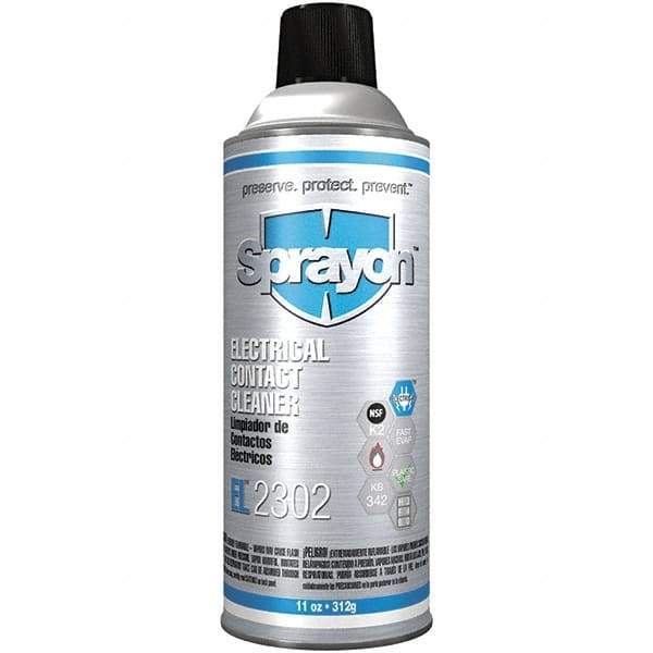 Sprayon - 11 Ounce Aerosol Contact Cleaner - -20°F Flash Point, Flammable, Plastic Safe - Eagle Tool & Supply