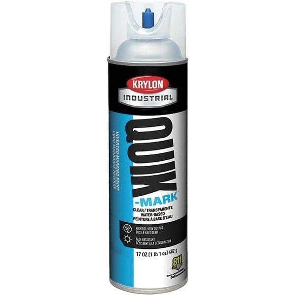 Krylon - 20 fl oz Clear Marking Paint - 50 to 60 Sq Ft Coverage, Water-Based Formula - Eagle Tool & Supply