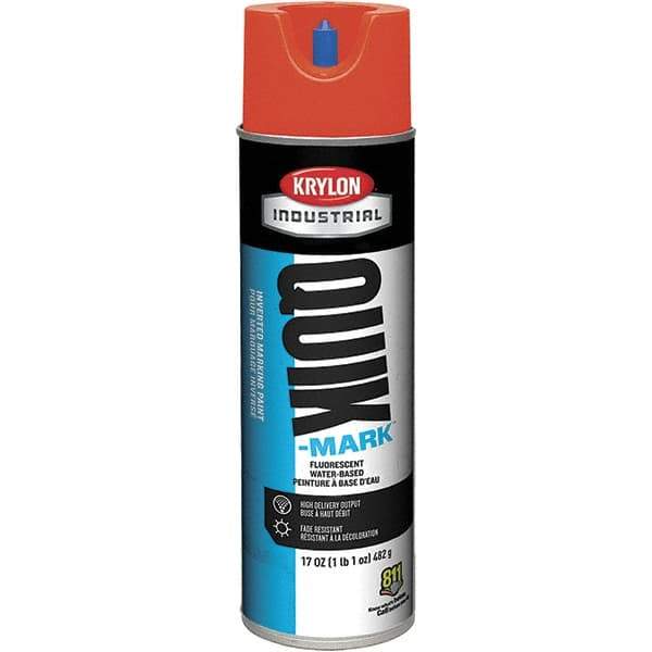 Krylon - 20 fl oz Red Marking Paint - 50 to 60 Sq Ft Coverage, Water-Based Formula - Eagle Tool & Supply