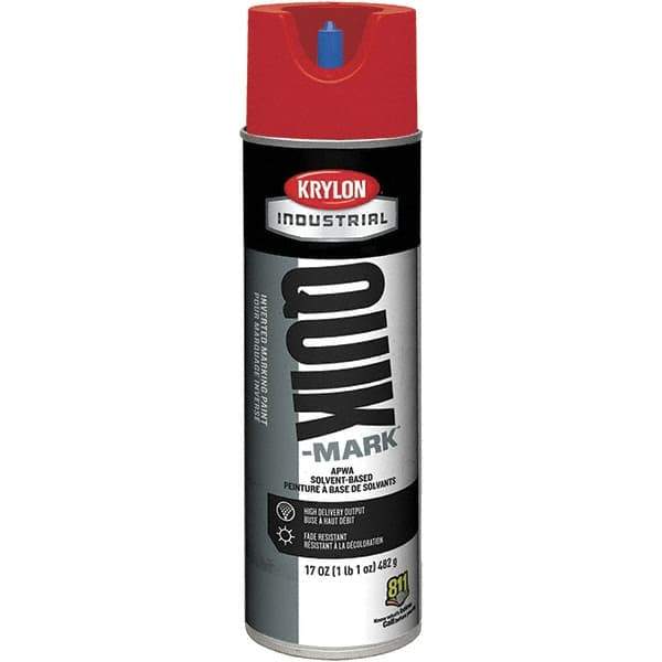 Krylon - 20 fl oz Red Marking Paint - 50 to 60 Sq Ft Coverage, Solvent-Based Formula - Eagle Tool & Supply