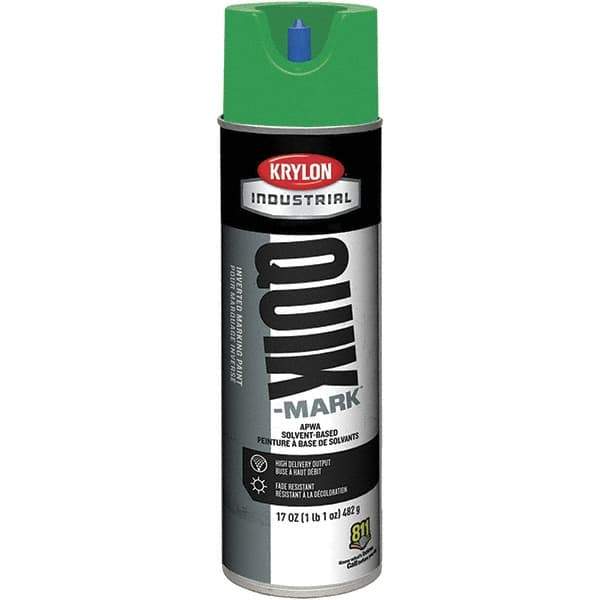 Krylon - 20 fl oz Green Marking Paint - 50 to 60 Sq Ft Coverage, Solvent-Based Formula - Eagle Tool & Supply