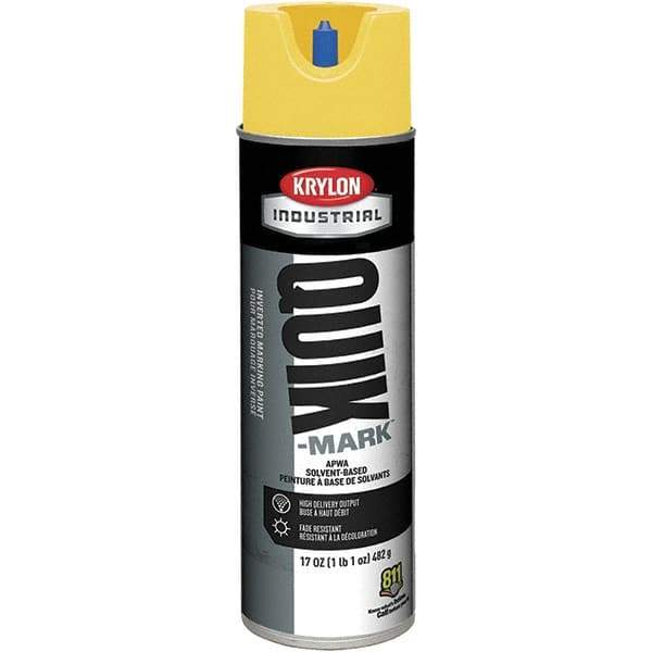 Krylon - 20 fl oz Yellow Marking Paint - 50 to 60 Sq Ft Coverage, Solvent-Based Formula - Eagle Tool & Supply