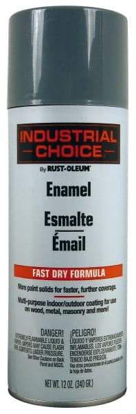 Rust-Oleum - Machinery Gray, Gloss, Enamel Spray Paint - 8 to 12 Sq Ft per Can, 16 oz Container, Use on Drums, Equipment & Color Coding, Furniture, Ladders, Lockers, Motors, Stenciling, Tools - Eagle Tool & Supply