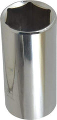 Proto - 1", 3/8" Drive, Deep Hand Socket - 6 Points, 2-3/4" OAL, Chrome Finish - Eagle Tool & Supply
