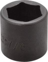 Proto - 3/8" Drive 7/8" Standard Impact Socket - 6 Points, 1-7/32" OAL - Eagle Tool & Supply