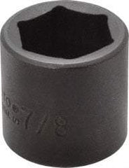 Proto - 3/8" Drive 7/8" Standard Impact Socket - 6 Points, 1-7/32" OAL - Eagle Tool & Supply