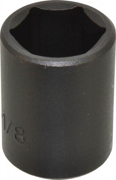 Proto - 1/2" Drive 1-1/8" Standard Impact Socket - 6 Points, 2" OAL - Eagle Tool & Supply