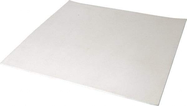 Made in USA - 12" Long, 12" Wide, 1/8" Thick, Silicone Rubber Foam Sheet - 45 to 55 Durometer, White, -20 to 500°F, 640 psi Tensile Strength, Plain Backing, Stock Length - Eagle Tool & Supply