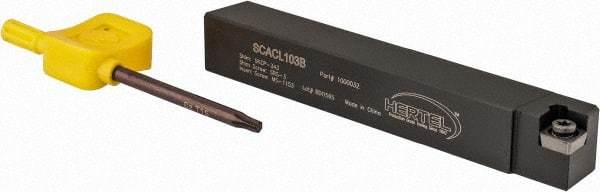Hertel - SCAC, Left Hand Cut, 10° Lead Angle, 5/8" Shank Height x 5/8" Shank Width, Neutral Rake Indexable Turning Toolholder - 4-1/2" OAL, CC..32.5. Insert Compatibility, Series Screw-Type - Eagle Tool & Supply
