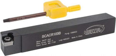 Hertel - SCAC, Right Hand Cut, 10° Lead Angle, 5/8" Shank Height x 5/8" Shank Width, Neutral Rake Indexable Turning Toolholder - 4-1/2" OAL, CC..32.5. Insert Compatibility, Series Screw-Type - Eagle Tool & Supply