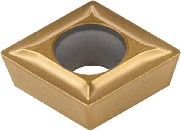 Hertel - CPMT21.50.5 LF Grade HC210 Carbide Turning Insert - TiN Finish, 80° Diamond, 1/4" Inscr Circle, 3/32" Thick, 0.0079" Corner Radius - Eagle Tool & Supply