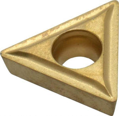 Hertel - TPMT21.51 LF Grade HC335 Carbide Turning Insert - TiC/TiCN/TiN Finish, 60° Triangle, 1/4" Inscr Circle, 3/32" Thick, 1/64" Corner Radius - Eagle Tool & Supply