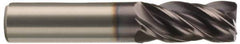Kennametal - 3/8", 3 Flute, Single End, Solid Carbide, 0.06" Corner Radius End Mill - 2-1/2" OAL, 37° Helix, Right Hand Flute, 7/8" LOC, Right Hand Cut - Eagle Tool & Supply