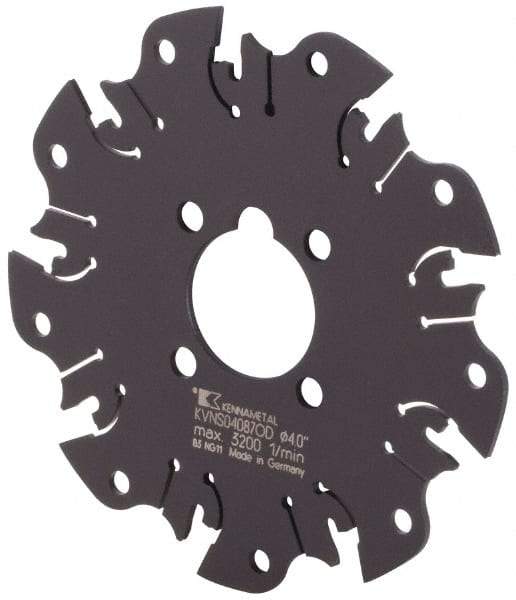 Kennametal - Arbor Hole Connection, 1-1/16" Depth of Cut, 4" Cutter Diam, Indexable Slotting Cutter - Eagle Tool & Supply