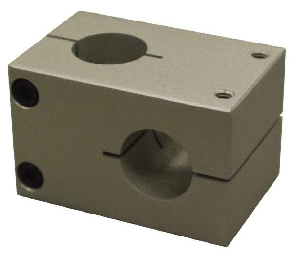 80/20 Inc. - 2 Inch Wide x 1 Inch High x 3-1/8 Inch Deep Stanchion Cross Clamp - 1.004 Inch Hole - Eagle Tool & Supply