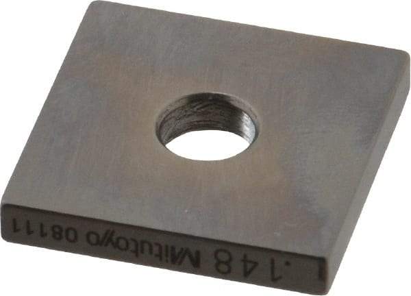 Mitutoyo - 0.148" Square Steel Gage Block - Accuracy Grade 0, Includes Certificate of Inspection - Eagle Tool & Supply