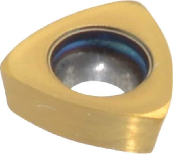 Seco - 218.19080 M04 Grade F40M Carbide Milling Insert - TiAlN/TiN Finish, 0.094" Thick, 0.216" Inscribed Circle, 0.016" Corner Radius - Eagle Tool & Supply